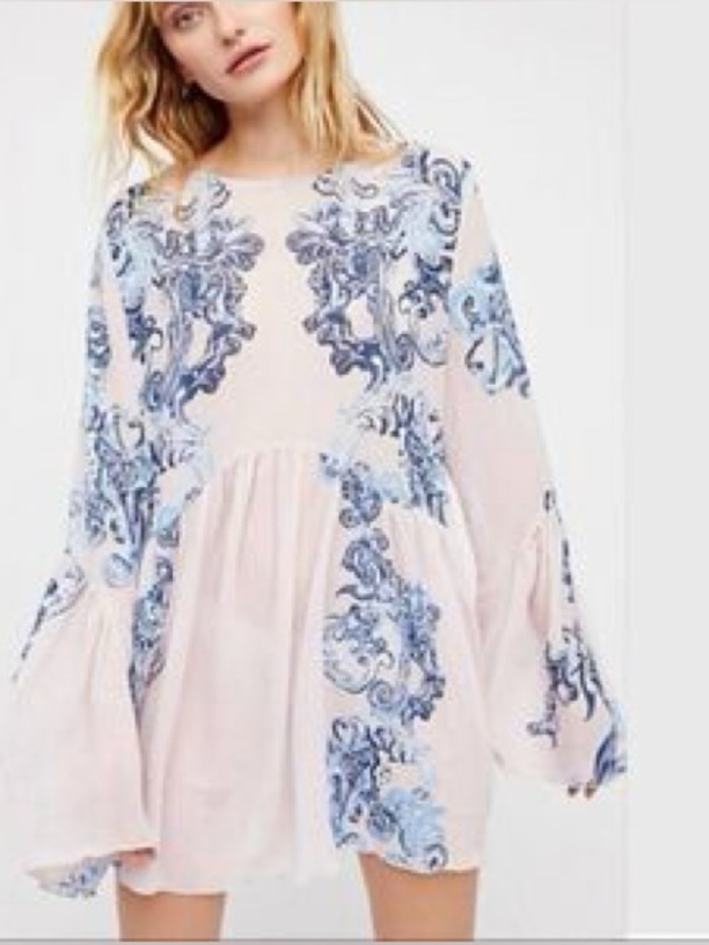 FREE PEOPLE Petal Combo Symphony Slip Tunic Dress